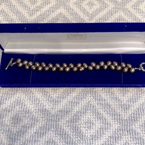 7 inch grey baroque pearl bracelet